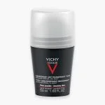 Roll-on noir Vichy Homme anti-transpirant 72h capuchon blanc 50 ml