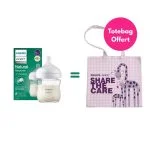 Biberon Avent en verre 120 ml avec sa boîte verte et un totebag
