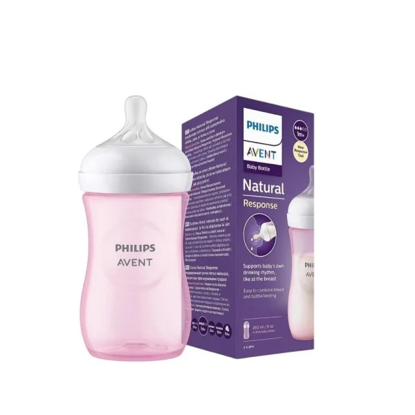 Avent Biberon Natural Response Teat +1m 260ml Scy903 /11 Pink