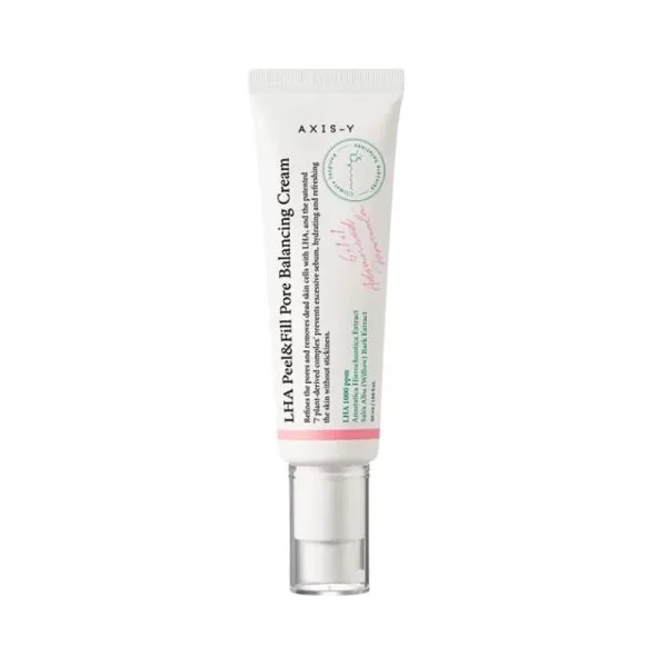 Tube blanc Axis-Y LHA Peel and Fill Pore Balancing Cream 50 ml