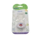 Blister Bambino attache-sucette blanche avec clip motif coccinelle rouge