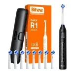 Brosse à dents électrique Bitvae Daily R1 noire, huit brossettes et étui
