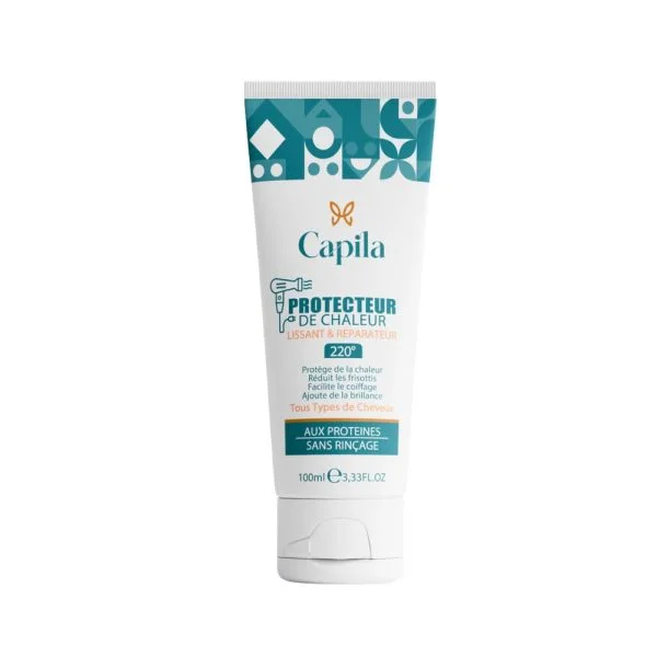Tube blanc et bleu Capila protecteur de chaleur cheveux, 100 ml