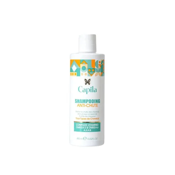 Flacon blanc Capila shampooing anti-chute tous types de cheveux, 400 ml