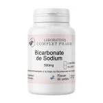 Flacon blanc Laboratoire Complet Pharm bicarbonate de sodium 500 mg 60 unités