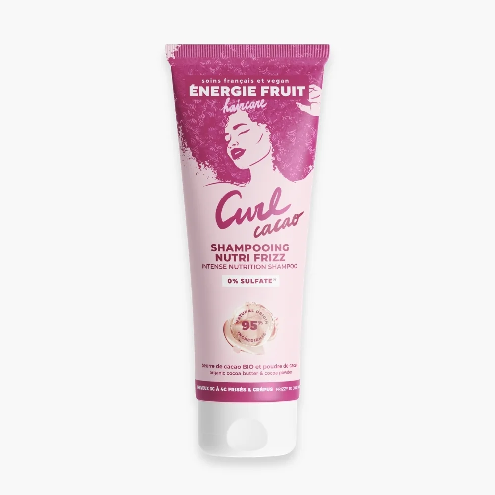 energie-fruit-haircare-curl-cacao-shampoing-nutri-frizz-250ml-5.jpg Tube rose Énergie Fruit Curl Cacao shampooing nutri frizz 250 ml