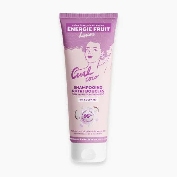 Tube rose Énergie Fruit Curl Coco shampooing nutri boucles 250 ml