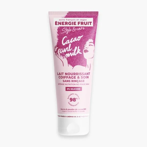 Tube rose foncé Énergie Fruit Cacao Curl Milk lait nourrissant boucles 200 ml