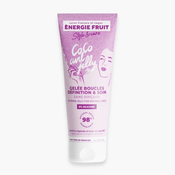 Tube violet Énergie Fruit Coco Curl Jelly gelée définition boucles 200 ml