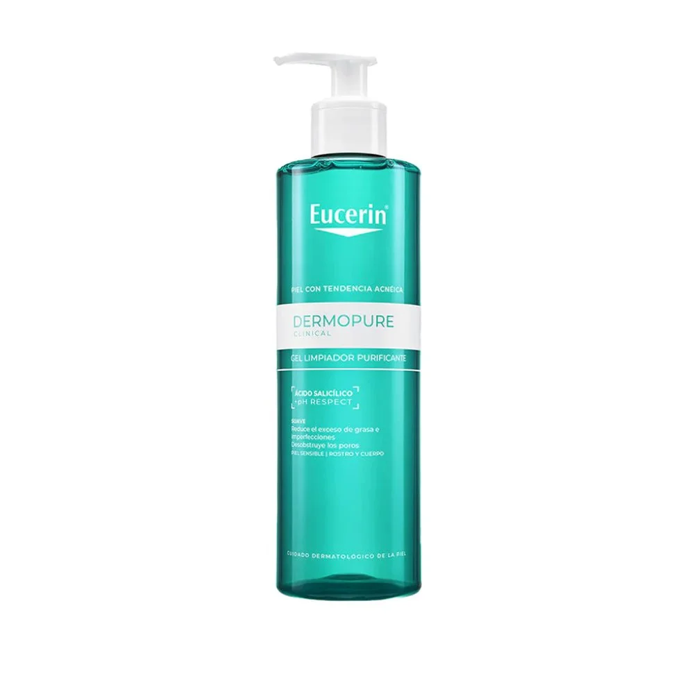 EUCERIN DERMOPURE GEL NETTOYANT 200 ml = Vanity Offerte Flacon pompe Eucerin DermoPure Gel Nettoyant turquoise format 200 ml