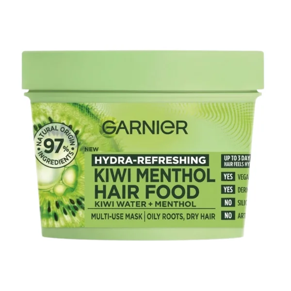 Pot vert Garnier Hair Food Kiwi Menthol masque multi-usages 390 ml