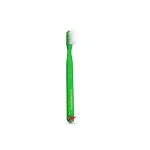 Brosse à dents GUM Classic verte translucide avec stimulateur gingival rouge