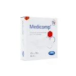 Boîte blanche et rouge Hartmann Medicomp compresses stériles 7,5 cm