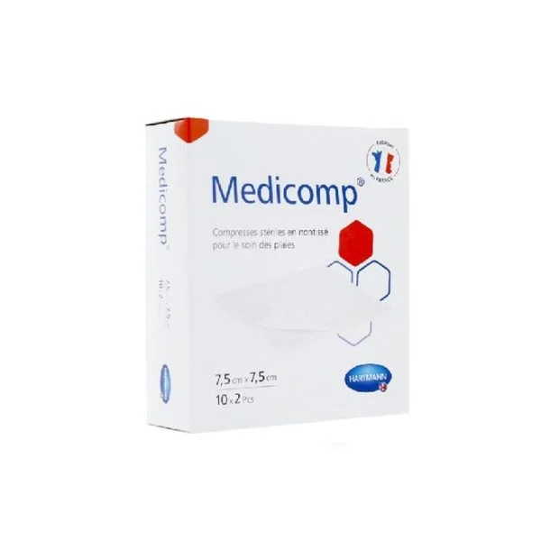 Hartmann Medicomp Compresses Stériles Non-Tissé 7,5x7,5cm 10x2