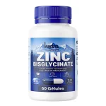 Flacon blanc Hydra Phyt zinc bisglycinate 60 gélules, bouchon bleu