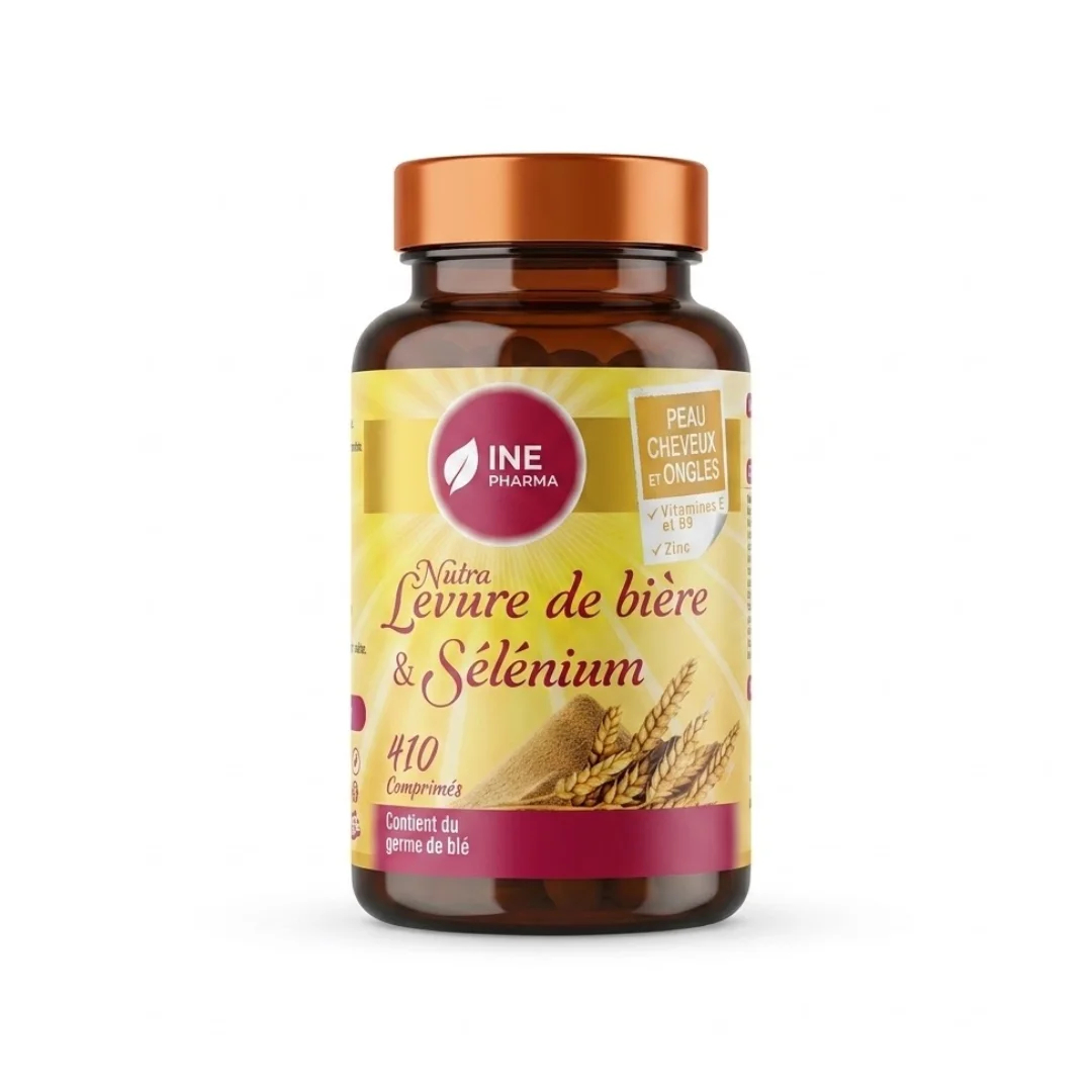 ine-pharma-levure-de-biere-selenium-410-comprimes.png Flacon ambré INE Pharma Nutra levure de bière et sélénium 410 comprimés