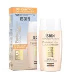Flacon et étui ISDIN Fusion Water Color Light SPF 50 oil control