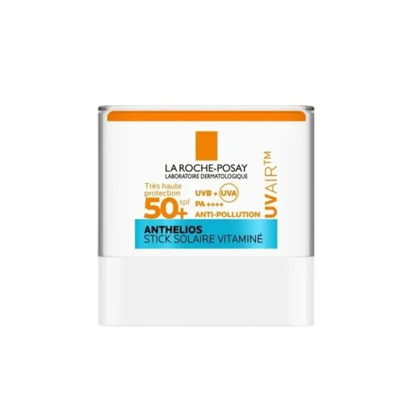 Stick blanc La Roche-Posay Anthelios UVAIR SPF50+ avec bandeau orange et bleu