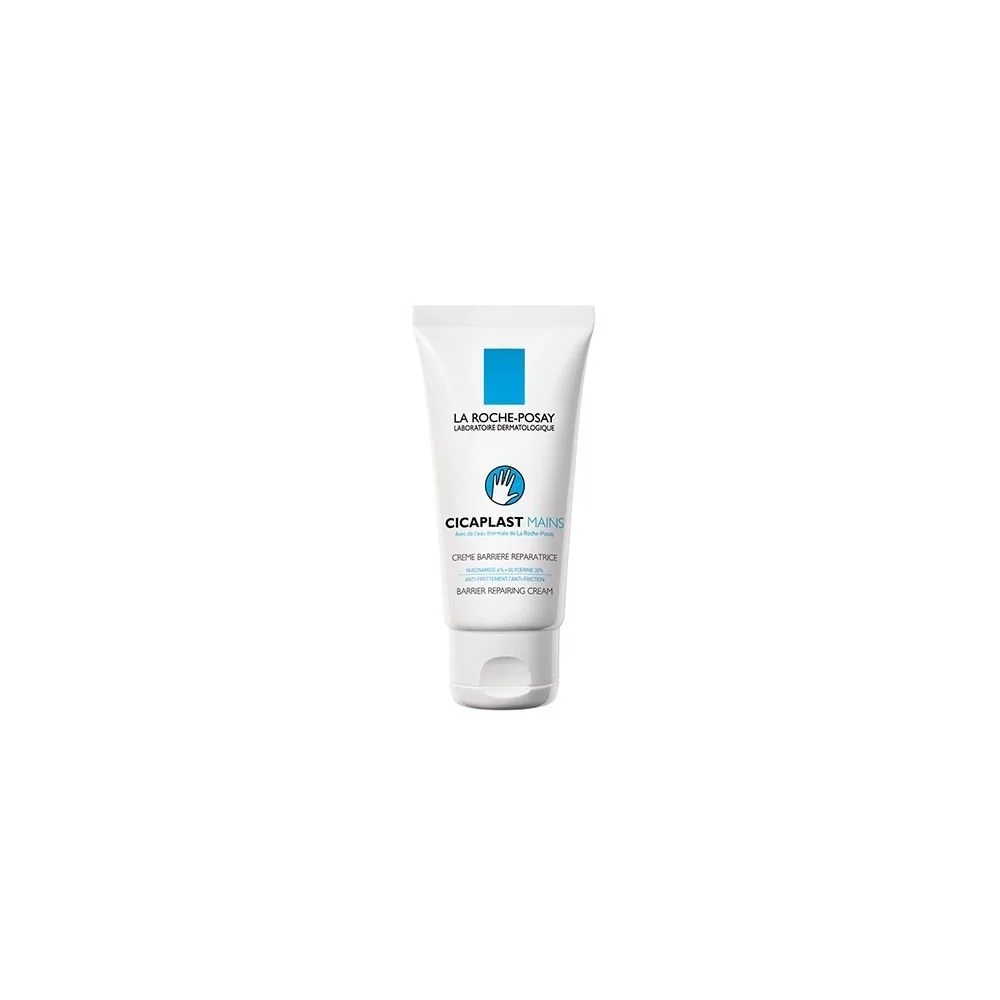 La Roche-Posay Cicaplast Crème Réparatrice Mains Sèches et Abîmées | 50ml Tube blanc Cicaplast Mains crème barrière réparatrice La Roche-Posay 50 ml