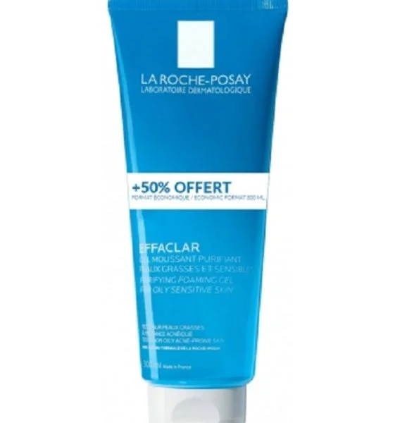 Tube bleu La Roche-Posay Effaclar gel moussant purifiant format 300 ml