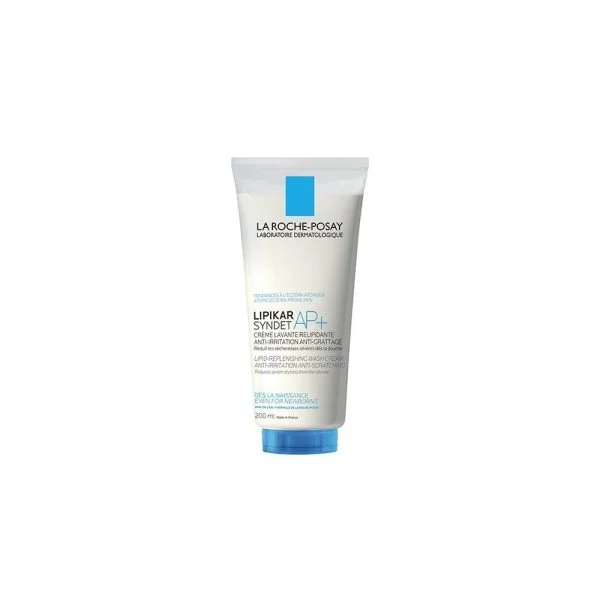 Tube blanc à capuchon bleu Lipikar Syndet AP+ 200 ml