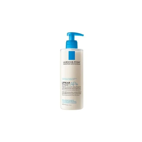 Flacon pompe beige à pompe bleue Lipikar Syndet AP+ 400 ml