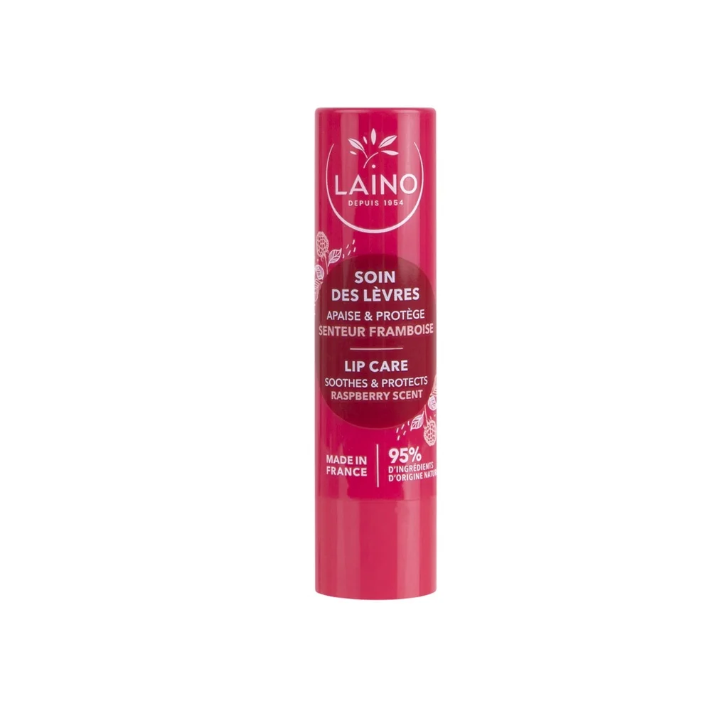 laino-soin-levres-framboise-4g.jpg Stick rose fuchsia Laino Soin des Lèvres senteur framboise, mention Made in France
