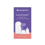 Boîte violette Lansinoh LatchAssist avec poire, deux embouts et étui de rangement