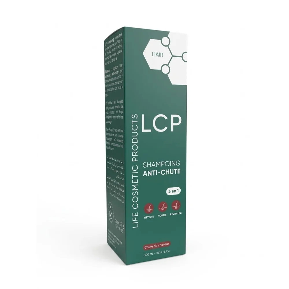 lcp-shampoing-anti-chute-300ml.jpg Boîte verte LCP shampoing anti-chute 3 en 1 cheveux 300 ml
