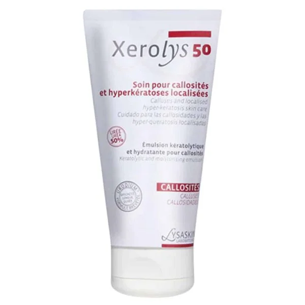 Tube blanc Xerolys 50 Lysaskin soin callosités urée 50% hyperkératose