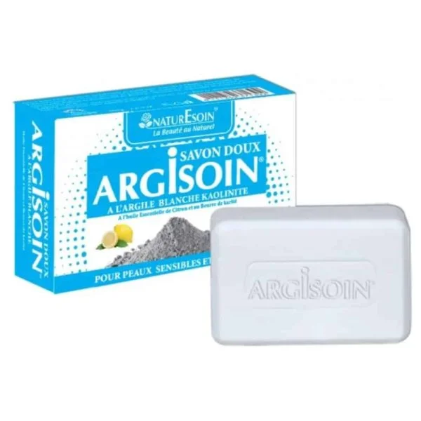 Étui bleu et pain de savon Argisoin à l'argile blanche