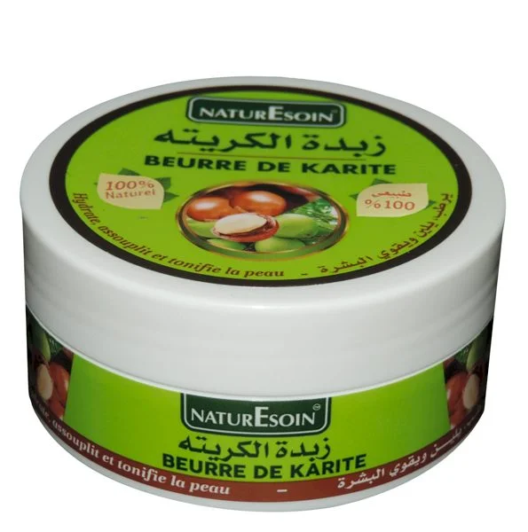 Pot blanc et vert NaturEsoin beurre de karité 100 % naturel