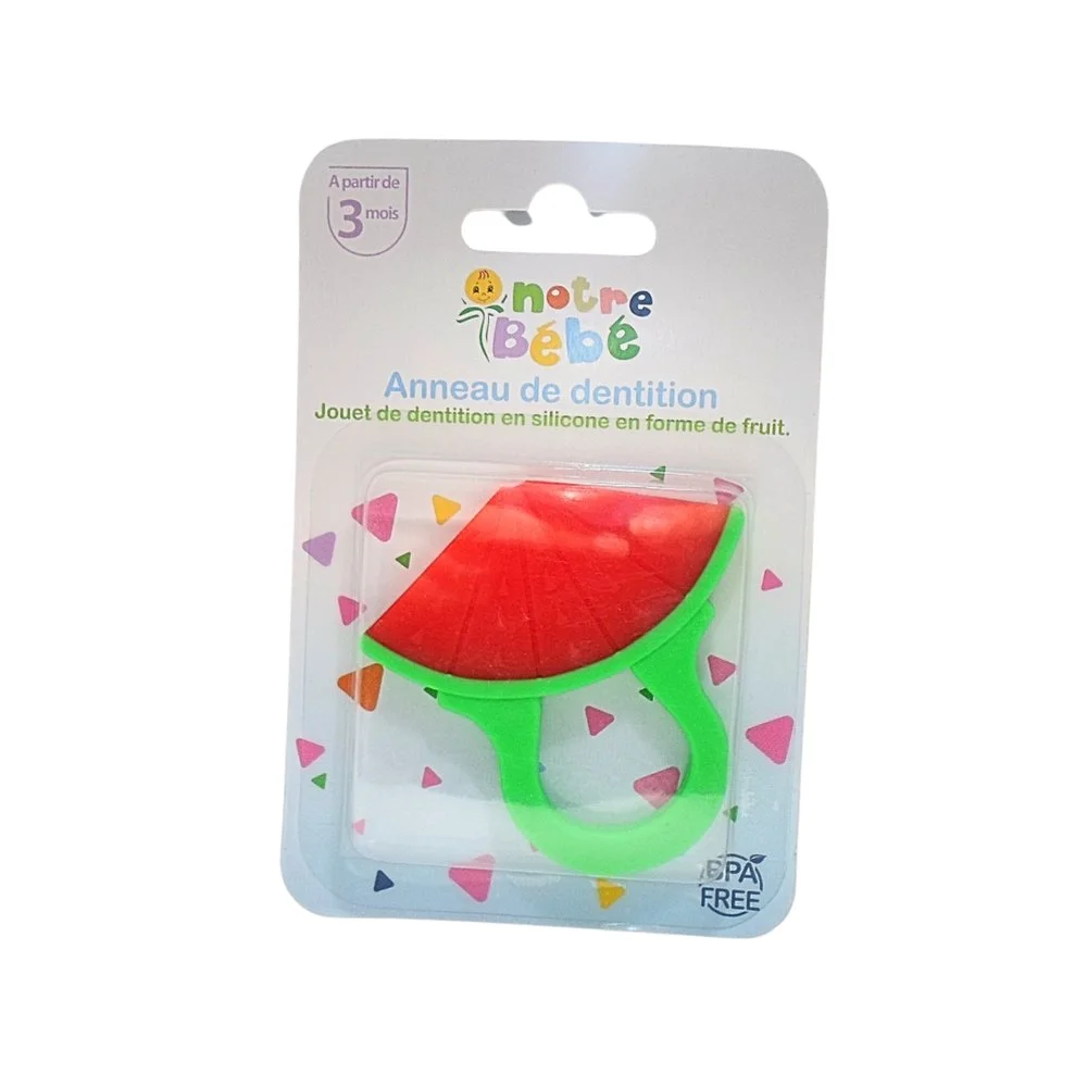 Notre Bebe Anneau Fruits Pastique +3m Anneau de dentition pastèque rouge et vert Notre Bébé sous blister