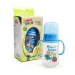 Biberon bleu Notre Bébé à poignées avec sa boîte verte 120 ml