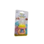 Sucette grignoteuse rose et jaune Notre Bébé sous blister fruits légumes