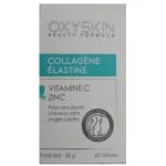 Boîte Oxyskin Collagène Élastine vitamine C et zinc, 60 gélules, 38 g