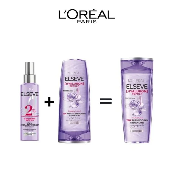 🎁 Pack 🎁 L’OREAL PARIS Elseve Hyaluron Repulp Serum + Shampoing+ Apres Shampoing Pack