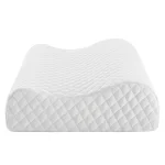 Oreiller orthopédique blanc matelassé à deux bourrelets en mousse viscoélastique
