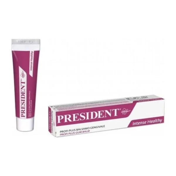 Tube et étui fuchsia President Profi Plus baume gingival Intense Healthy