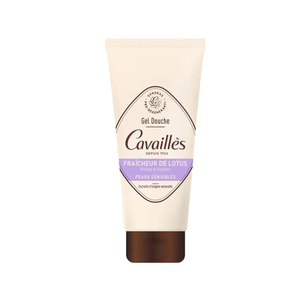 Rogé Cavaillès Gel Douche Surgras Extra-Doux Fleur de Lotus 200 ml Tube beige Rogé Cavaillès gel douche surgras Fraîcheur de Lotus, bandeau violet