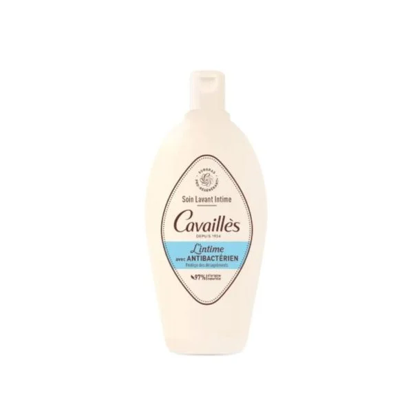 Flacon beige Cavaillès soin lavant intime antibactérien 100 ml