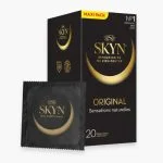 Boîte maxi pack Skyn Original et sachet, vingt préservatifs sans latex