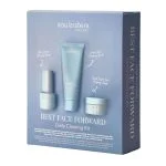 Coffret bleu Soulsisters Best Face Forward avec sérum, gommage et masque de nuit