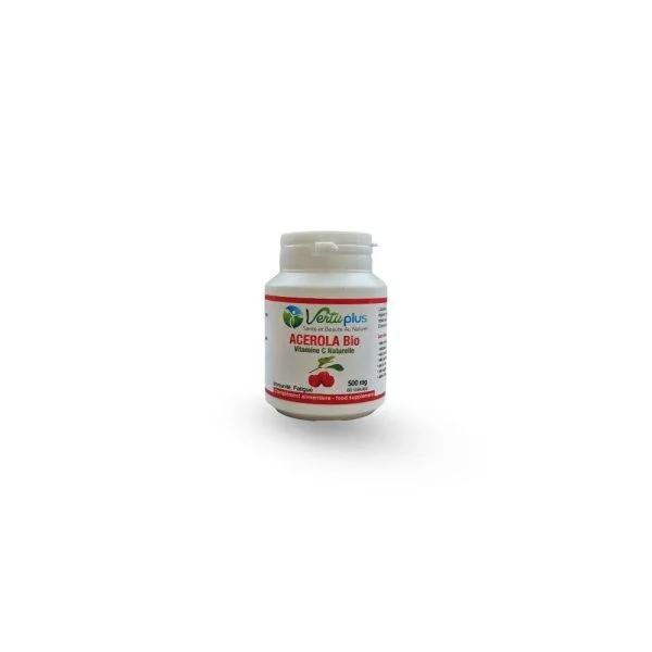 Vertu Plus Acerola Bio Vitamine C Naturelle 500 Mg 60 Gélules