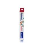 Brosse à dents Vitis Junior dans son étui illustré, manche bleu