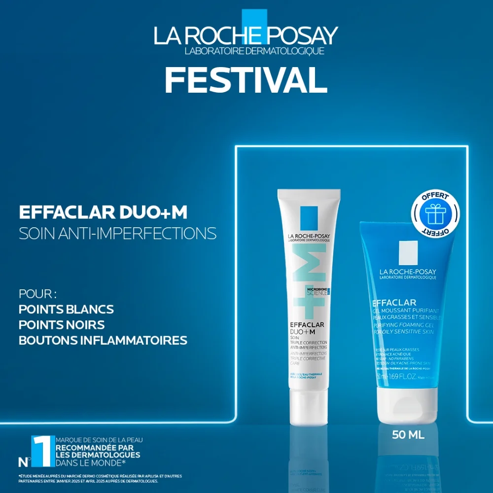 festival-la-roche-posay-la-roche-posay-effaclar-duo-m-soin-triple-correction-anti-imperfections-avec-languette-40ml.jpg 🎉 festival la roche-Posay 🎉 LA ROCHE-POSAY Effaclar Duo+ M Soin Triple Correction Anti-Imperfections avec Languette | 40ml = 1 Effaclar Gel 50ml