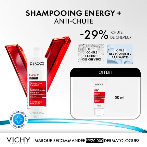 Pack Vichy Dercos Energy+ Shampooing Stimulant Anti-Chute 200ml + Miniature Offerte