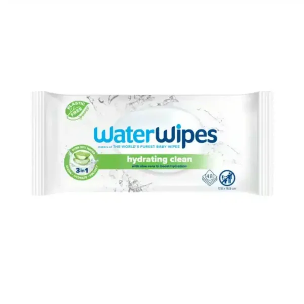 Waterwipes Lingettes Hydrating Clean With Aloe Vera 48 Pieces – photo 2