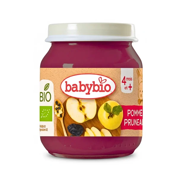 Petit pot en verre Babybio purée pomme et pruneau bio 130 g