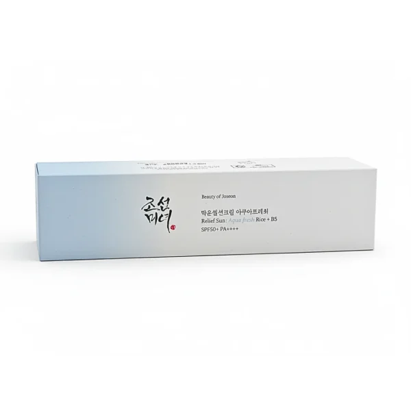 Étui blanc Beauty of Joseon Relief Sun Aqua Fresh SPF50+ PA++++